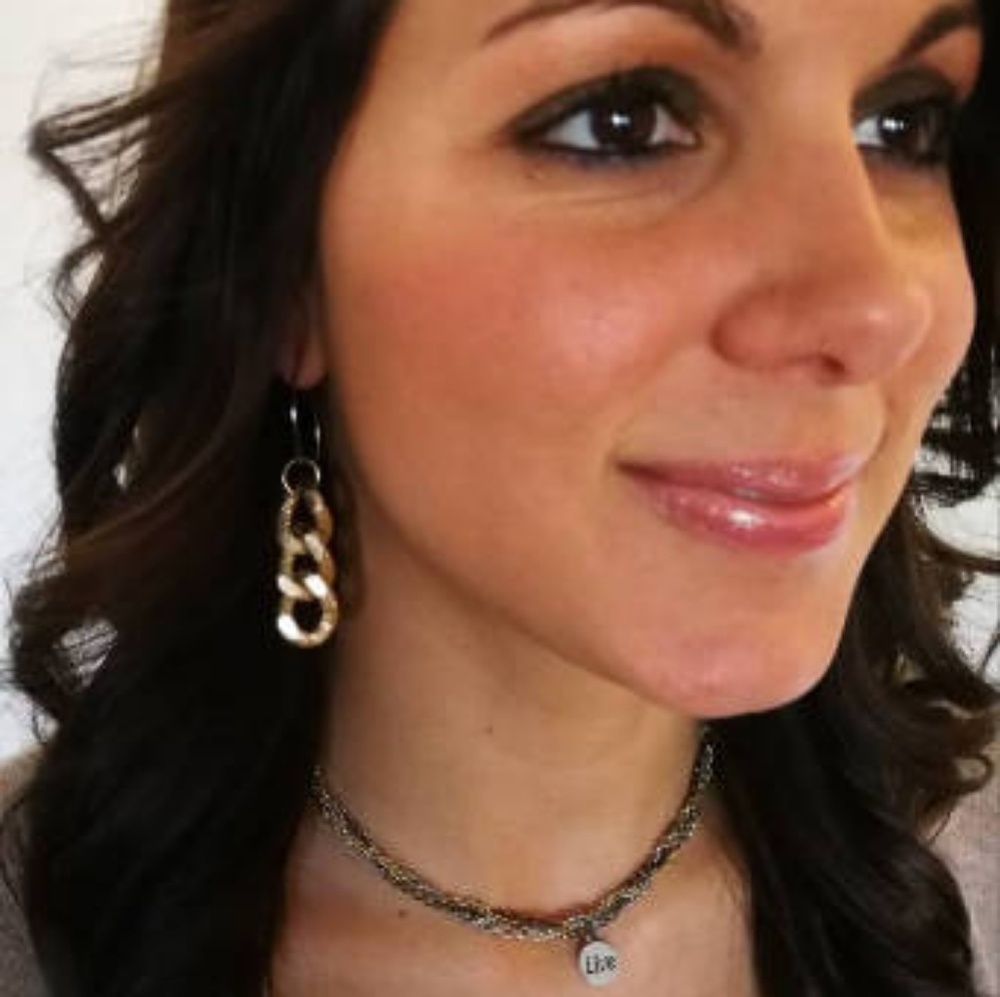 Handmade: thick gold chain earrings
